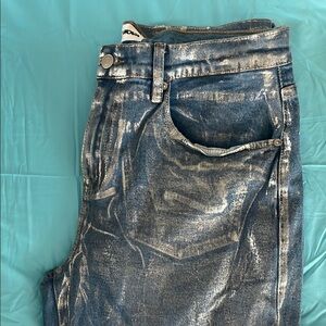 Madewell Metallic Blue Jeans